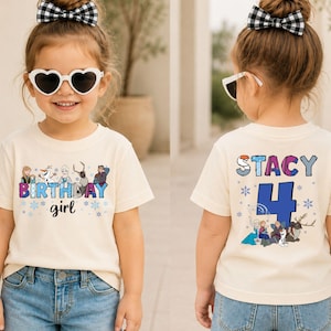 Frozen Birthday Shirt, Princess Elsa Birthday Tee, Anna Birthday Kids Gift, Disneyland Toddler Trip Tees Bild 1