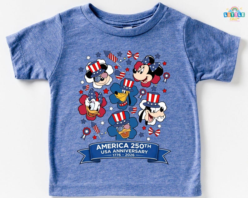 Mickey and Friends 4th July 2026 Shirt, Disney Independence Day Tee, Disneyland Family, Walt Disney World T-shirt Bild 3
