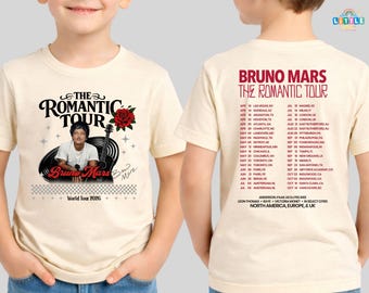 Nouveau spectacle ajouté Bruno Mars The Romantic Tour 2026 Schedule Dates T-shirt recto-verso, t-shirt The Romantic Tour, cadeau pour elle