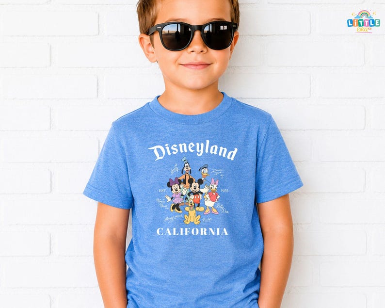 Vintage Disneyland California Shirt, Mickey and Friends Signature Tee, Disney Trip Family Shirt, Disney Family Vacation Shirt image 3