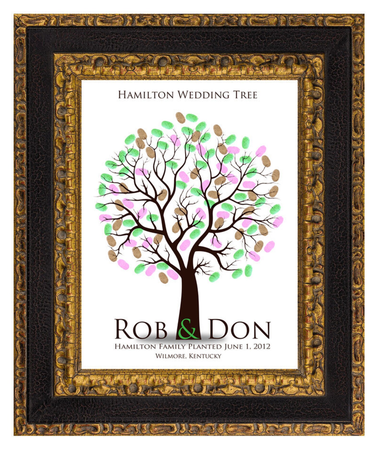 WEDDING FINGERPRINT GIFT Tree Thumbprint Tree Love Birds Etsy