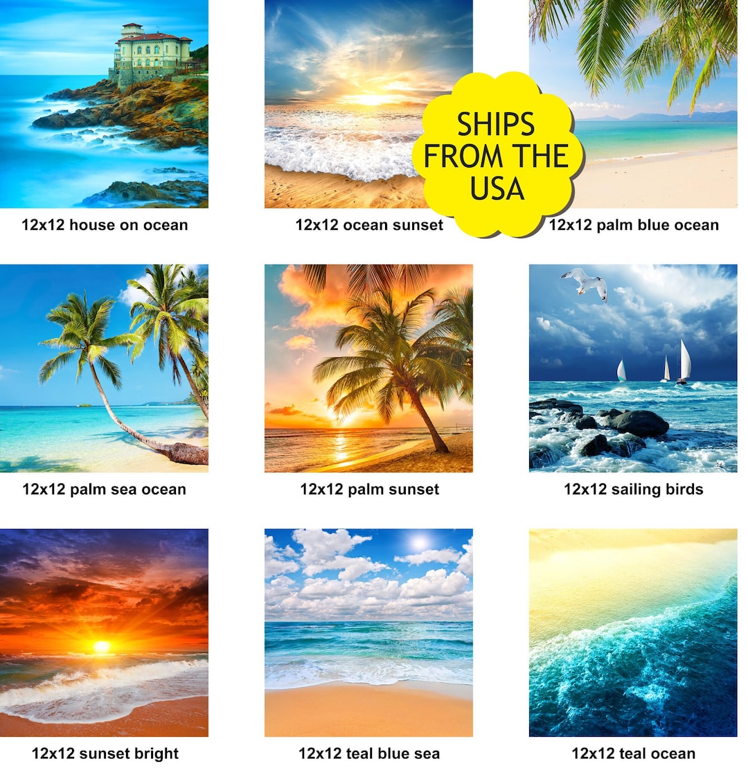 Diamond Painting Kits Beach Landscape 12x12 5D Diamond Art Kits for