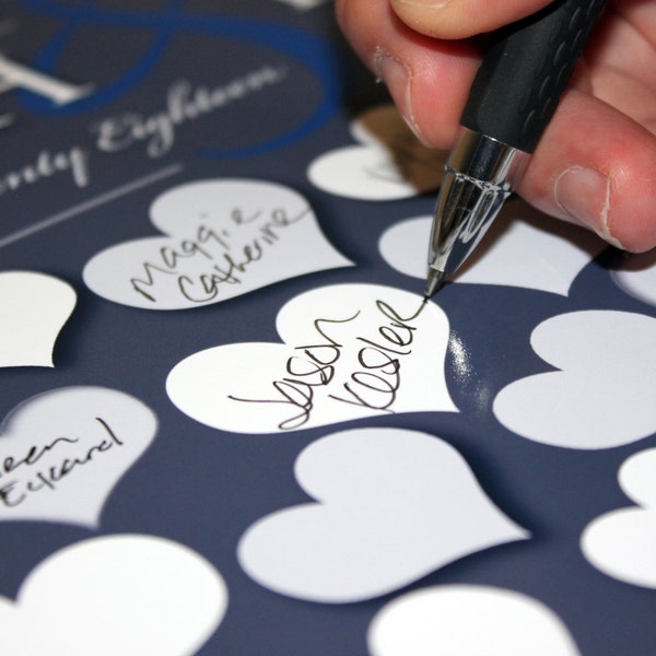 Cartaz personalizado para livro de visitas de casamento: Sinal de coração, 20x24