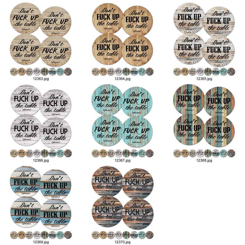 Gag Gift White Elephant Gift Don/'t Fuck Up The Table Coasters Funny Gift for Him or Her Man Cave Decor Fathers Day Funny Drink Coasters