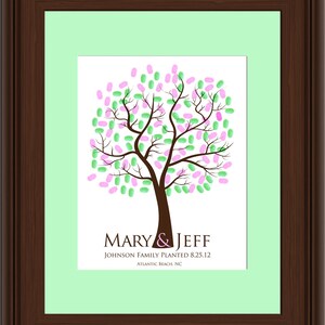 WEDDING FINGERPRINT GIFT Tree, Thumbprint Tree, Love Birds, wedding tree guest book, Stamp Tree guest book, 20x30 num.112