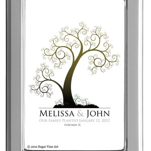 Wedding Guest Book Tree: Personalized Thumbprint Poster, 16x20