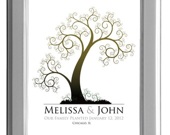 Digital THUMBPRINT TREE, printable wedding tree guest book, fingerprint guest tree file, Thumbprint Tree guest book, Wedding Poster, DIY 108