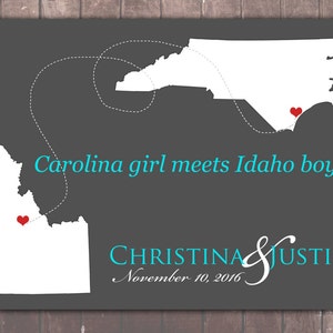 STATE WEDDING Guestbook POSTERS, Personalized States, Wedding Gifts, 2 States Wedding Guest Book, State Guest Book Print, Wedding Guest Book