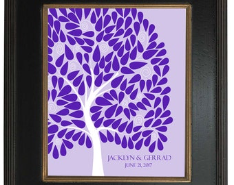 Gepersonaliseerde vingerafdruk gastenboom: alternatief bruiloftsgastenboek, 20 x 24 kunstafdruk