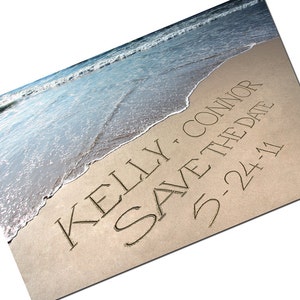 Casual invitation mariage - Save The Date cartes - personnalisé prénoms et Date - Save-the-Date Beach Destination mariage Photo cartes de marée basse