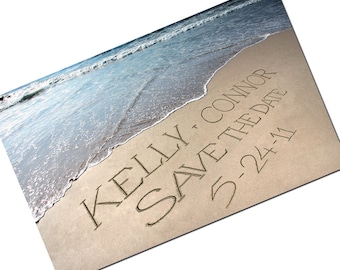 Casual Wedding Invite - Save The Date Cards - Personalized Names and Date - Save-the-Date Beach Destination Wedding Photo cards LOW TIDE