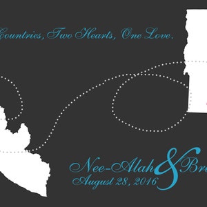 2 States Wedding Guest Book, MAP WEDDING Guestbook POSTERS, Personalized States, Wedding Gifts, State Guest Book Print, Wedding Guest Book