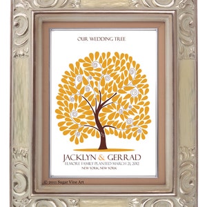 WEDDING SIGNATURE tree guest book, fingerprint tree guest book, fingerprint guest tree, Thumbprint guestbook, Wedding Tree, 13X19 num.110