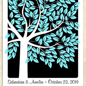 MODERN KEEPSAKE, Wedding Tree Personalized Print Wedding Guest Book 155 Guest Sign In 16x20 by Sugar Vine Art, 130 image 3