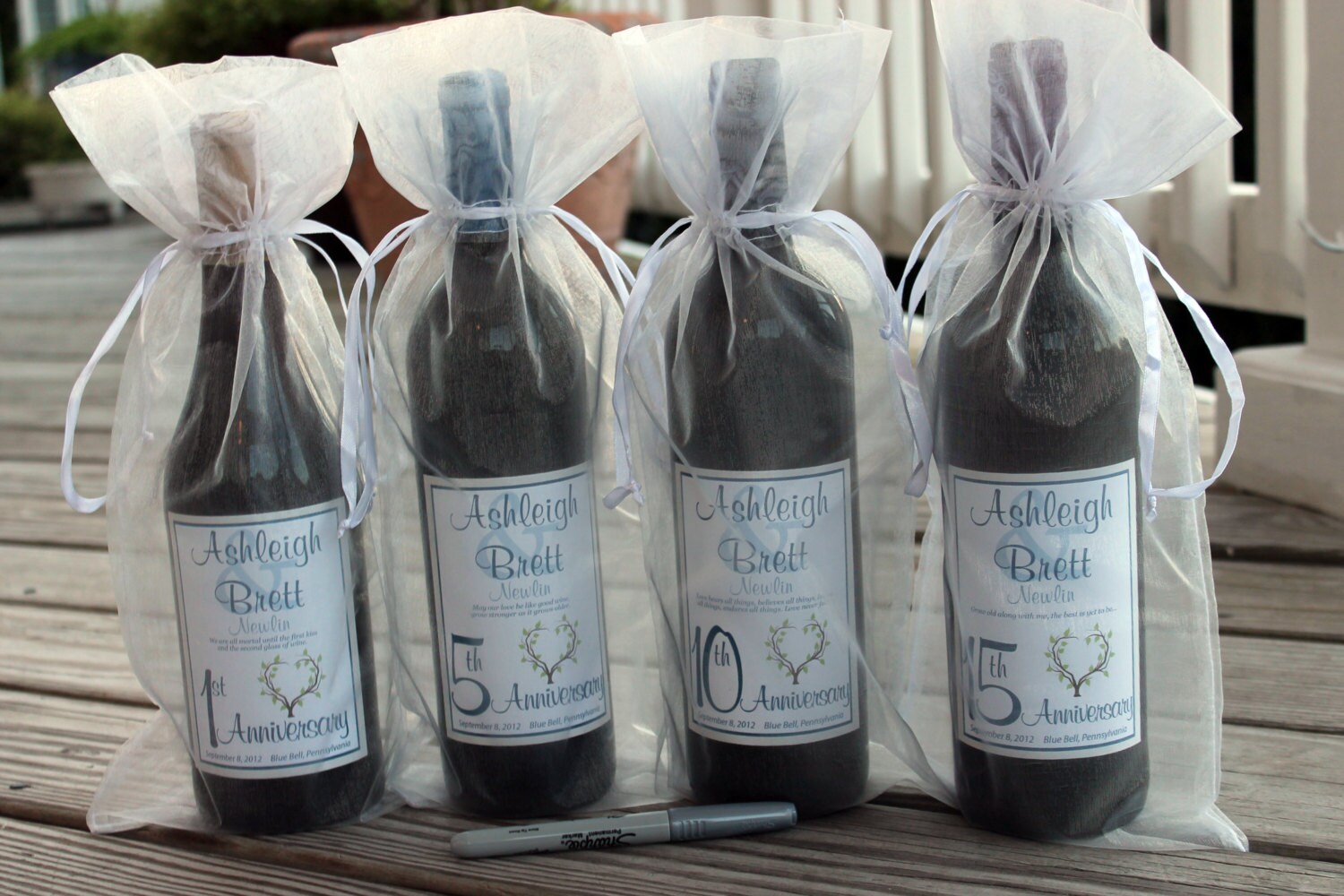 Wine Bottle Guest Book Kit Gift Boxed Custom labels wedding Etsy
