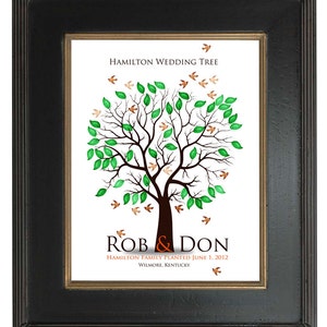 WEDDING FINGERPRINT GIFT Tree, Thumbprint Tree, Love Birds, wedding tree guest book, Stamp Tree guest book, 20x30 num.111