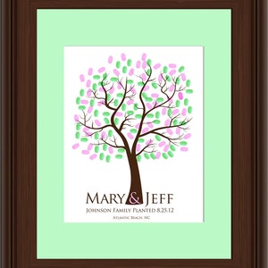 THUMBPRINT TREE, wedding tree guest book, fingerprint guest tree, Thumbprint Stamp Tree guest book, Love Birds, Wedding Poster 13x19 num.112 image 3