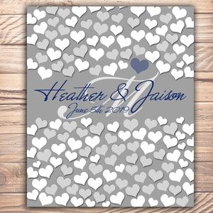 Wedding Memoir Custom Guestbook Poster 122 Guest Sign In 20x24 Unique Wedding Guest Book BRIDAL GIFT POSTER Interactive Art Print_04 image 1