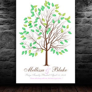 WEDDING GIFT Guest Book Alternative Guest Book Tree Custom Wedding Guestbook Tree 150-200 Guest Sign In size 20x24 num. 144 image 3