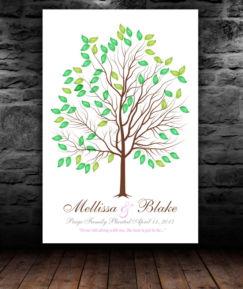 WEDDING GIFT Guest Book Alternative Guest Book Tree Custom Wedding Guestbook Tree 150-200 Guest Sign In size 20x24 num. 144 image 3