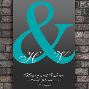 Newlyweds New Couple | Monogram for House Warming Gift |  Personalized Bridal Shower Gift | Custom Monogram Art Print | BRIDE GROOM GIFT 06