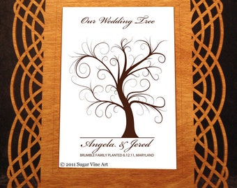 WEDDING FINGERPRINT GIFT Tree, Thumbprint Tree, Love Birds, wedding tree guest book, Stamp Tree guest book, 20x30 num. 102