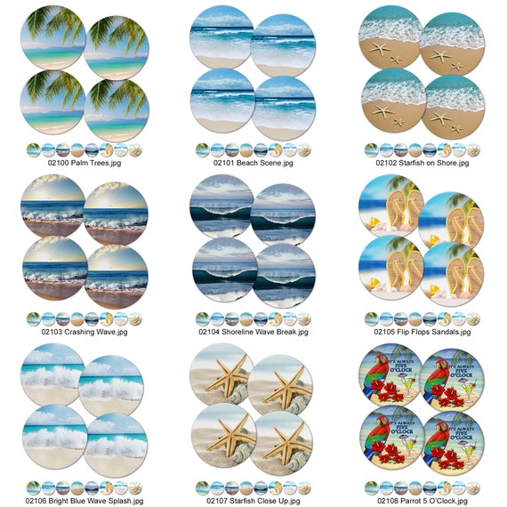 Table Drink Coasters Beach Coasters Drink Coasters Cottage Etsy