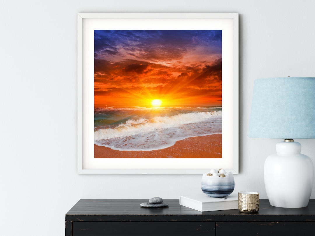 Beach Sunset Diamond Painting Kit: 5D DIY Craft (12x12) - Etsy