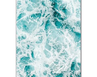 Modern Blue Seaside Scenery Art Canvas Painting Nature Beach Wall Decor Large Ocean Prints Surfing Surfers Waves Ocean Wall Hanging Photo