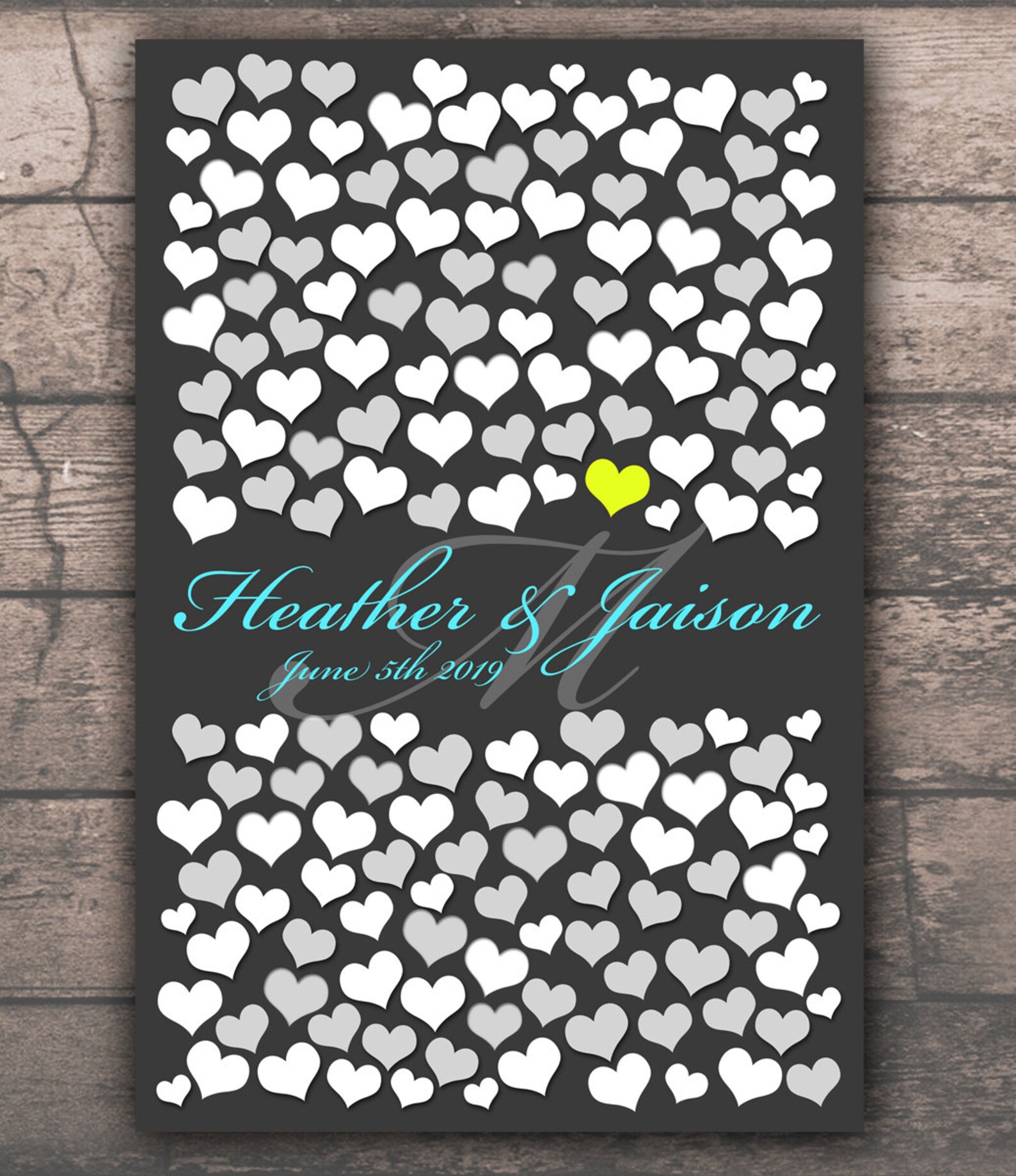 BRIDAL GIFT POSTER Interactive Art Print 153 Guest Sign in Etsy