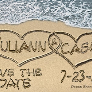 Modern Beach Wedding Save The Date Cards Digital Download Invitation Instant Download Custom Personalized Destination Ocean Sand Weddings