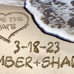 Modern Beach Wedding Save The Date Cards Digital Download Invitation Instant Download Custom Personalized Destination Ocean Sand Weddings