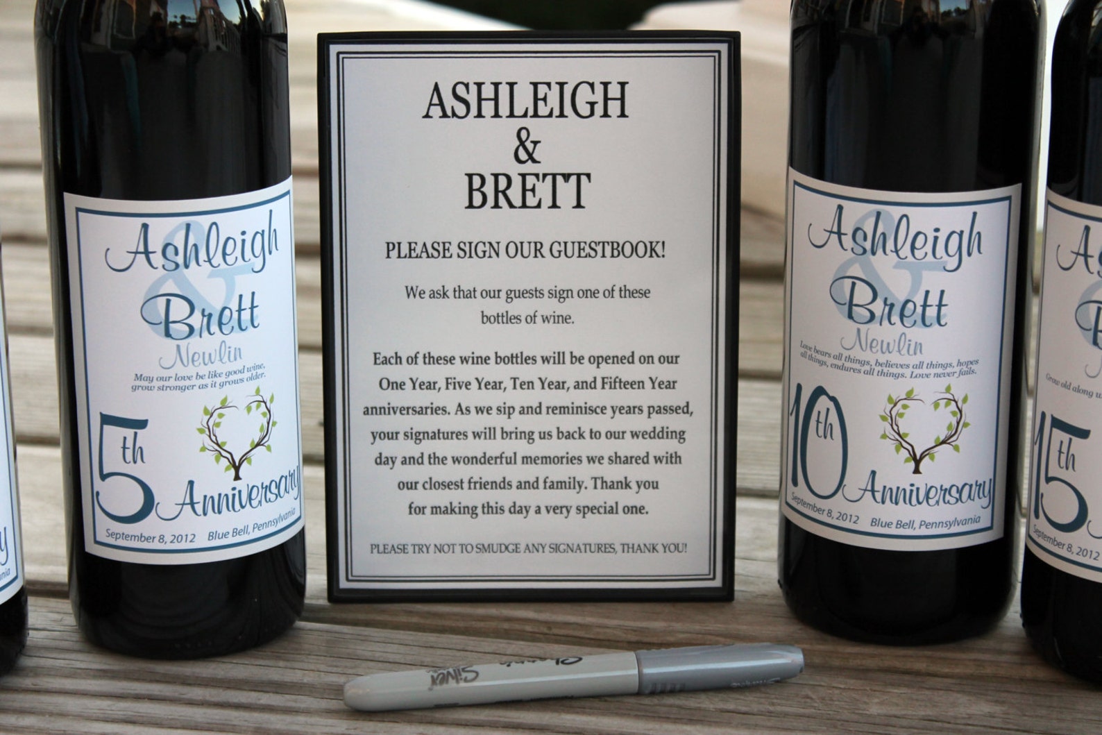 Wine Bottle Guest Book Kit Gift Boxed Custom Labels Wedding Etsy