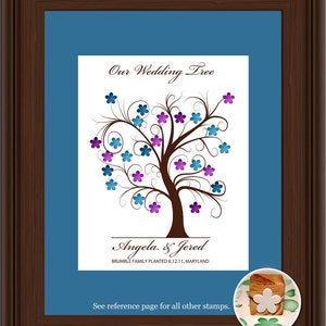 WEDDING TREE GUEST book, thumbprint tree, fingerprint guest tree, fingerprint tree guest book, Love Birds, Wedding tree 11x17 num. 102