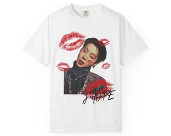 J hope BTS Kisses-shirt met print, Kpop-fanshirt