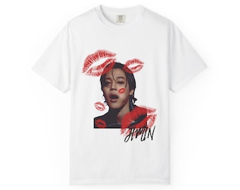 Jimin BTS Kisses-shirt met print, Kpop-fanshirt