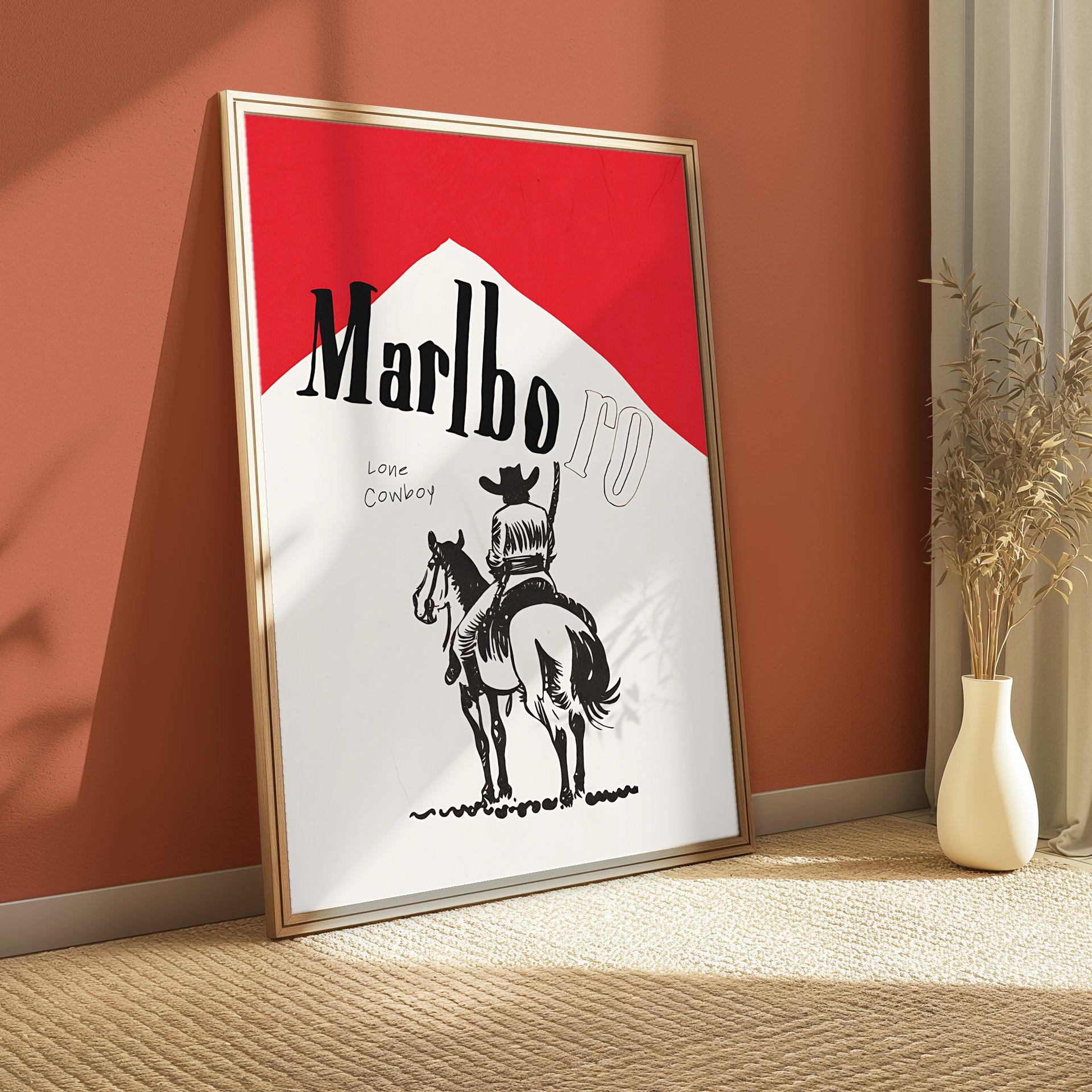 ヴィンテージ Marlboro Medium ソフトパック 額装 ウォールアート
