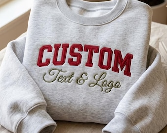 Individuell gesticktes Sweatshirt: Text & Logo Design, Baumwoll-Polyester-Mischung