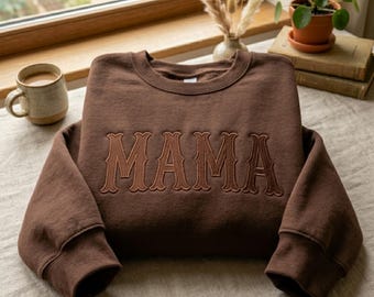 Embroidered Western Mama Sweatshirt – Cowgirl Mom Country Style