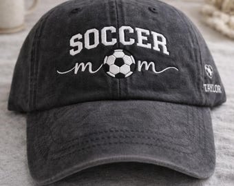 Embroidered Soccer Mom Hat, Cotton Polyester Blend, Fall Season Cap