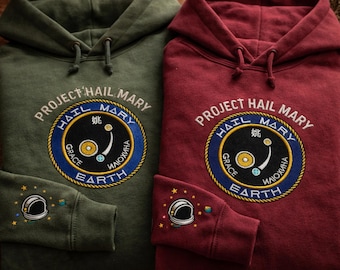 Project Hail Mary Embroidered Crewneck Sweatshirt, Sci Fi Book Lover Gift