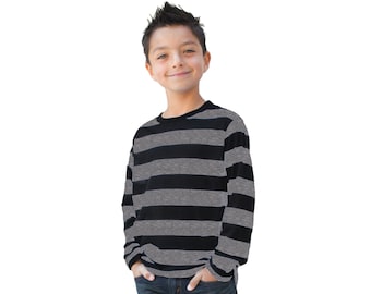 Grey and Black Striped Shirt - Etsy