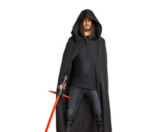 Sith Lord Kylo Ren Hooded Cape Costume Cloak Adult Black