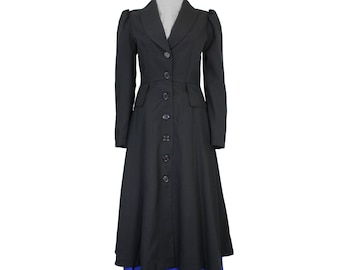 Mary Poppins Black Button Up Coat Women's Costume