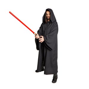 JEDI Sith Lord Wizard Costume Cloak Adult Black Small Medium Large