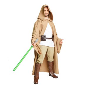 Men&#39;s JEDI Costume Cloak Monk Robe Beige