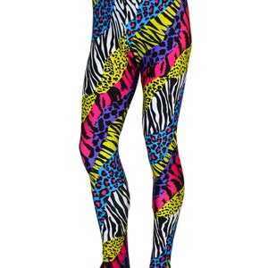 Men's Neon Spandex Animal Print Stretch Pants Leggings