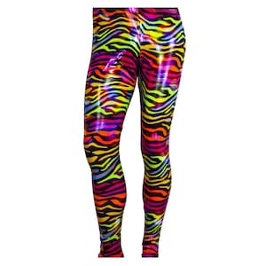 80&#39;s Heavy Hair Metal Glam Rock Rainbow Zebra Stretch Pants