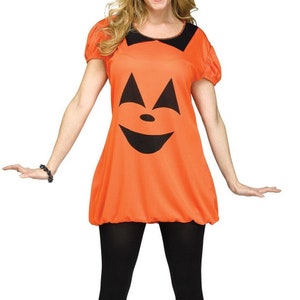 Cute Pumpkin Face Romper Teen Women&#39;s Halloween Instant Classic Costume Shirt