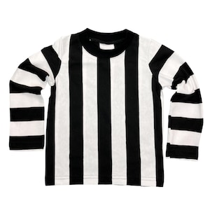 Koszulka z długim rękawem Baby Infant Lil Beetlejuice w czarno-białe pionowe paski